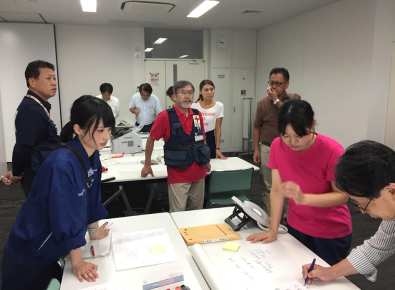 滋賀県危機管理センターでの県災害ボランティアセンター機動運営訓練の様子